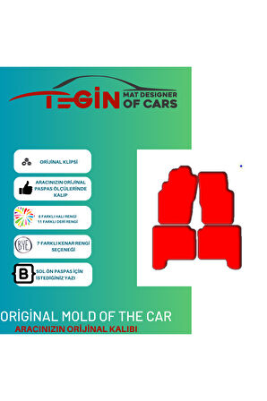 Nissan Pathfinder R50 1995-2003 Prime Siyah Halı Kırmızı Kenar Halı Paspas