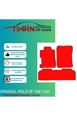 Honda Civic Fd 2006-2011 Sedan Prime Siyah Halı Kırmızı Kenar Halı Paspas
