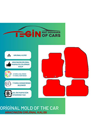 Mini Coupe R58 2010 Ve Sonrası Prime Siyah Halı Kırmızı Kenar Halı Paspas