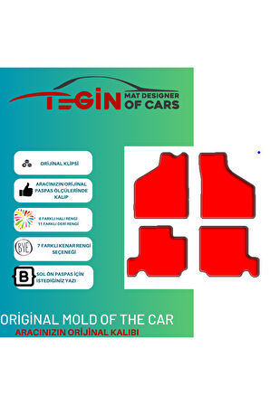 Mini Cooper Mark 3 1969-1976 Prime Siyah Halı Kırmızı Kenar Halı Paspas