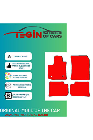 Dacia Lodgy 2012 Ve Sonrası Prime Siyah Halı Kırmızı Kenar Halı Paspas