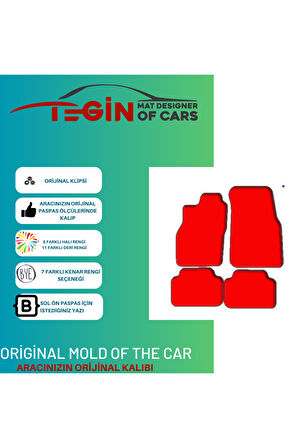 Lincoln Mark Vııı 1993-1998 Prime Siyah Halı Kırmızı Kenar Halı Paspas