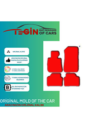 Bmw 3 Serisi E91 2005-2012 Prime Siyah Halı Kırmızı Kenar Halı Paspas