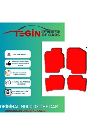 Hyundai Elantra 2011-2016 Prime Siyah Halı Mavi Kenar Halı Paspas