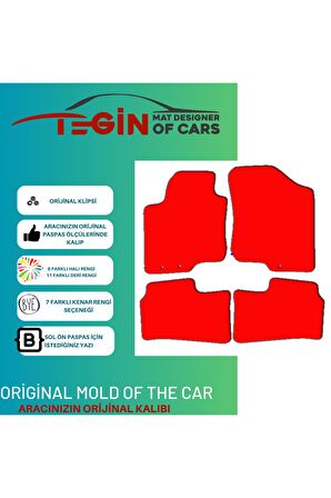 Hyundai I30 2007-2011 Prime Siyah Halı Mavi Kenar Halı Paspas