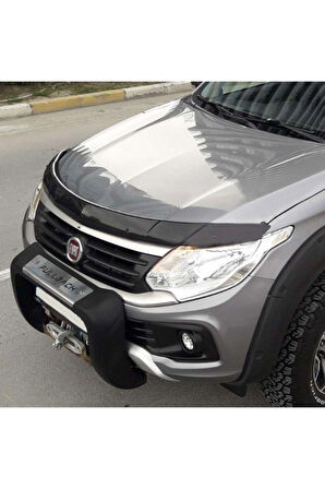 Fiat Fullback Ön Kaput Koruma Rüzgarlığ Uyumlu ı 3mm Akrilik (ABS) Parlak Siyah Deflektör 2016->
