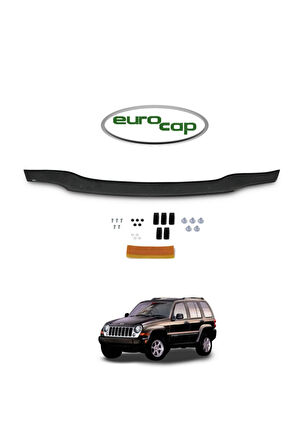 Jeep Cherokee Ön Kaput Koruma Uyumlu  Rüzgarlığı 3mm Akrilik (abs) Parlak Siyah Deflektör 2002-2008