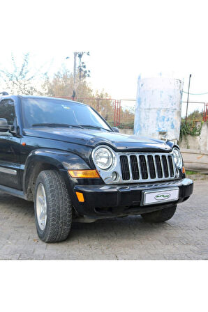 Jeep Cherokee Ön Kaput Koruma Uyumlu  Rüzgarlığı 3mm Akrilik (abs) Parlak Siyah Deflektör 2002-2008