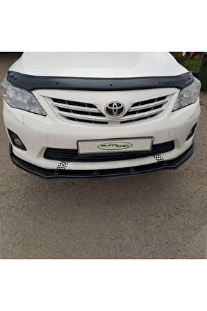 Toyota Corolla Ön Kaput Koruma Rüzgarlığı 3mm Akrilik (ABS) Parlak Siyah Deflektör 2008-2013