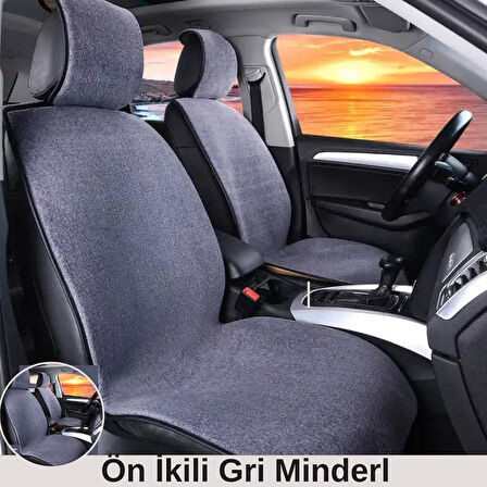 Oto Koltuk Minederi Kılıf Ön Ikili Gri