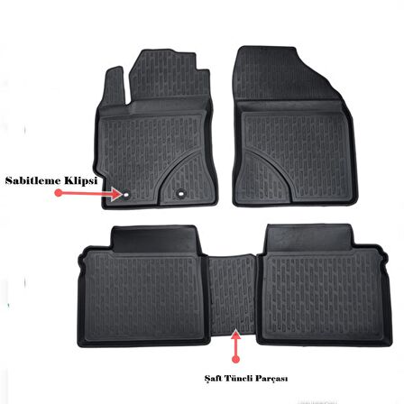 Peugeot 2008 2016 3D X-Mat Havuzlu Paspas