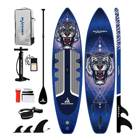 SKATİNGER Tiger Sörf Tahtası 350x82cm SUP Paddle Board Kürek Sörfü - Full Set