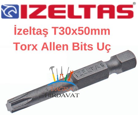 İzeltaş T30x50 Bits Torx Alyan Tornavida Ucu Matkap Uç