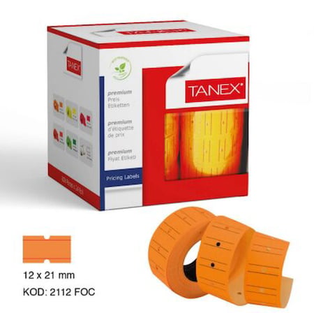 Tanex Turuncu Fiyat Etiketi 12x21mm 24'lü Paket