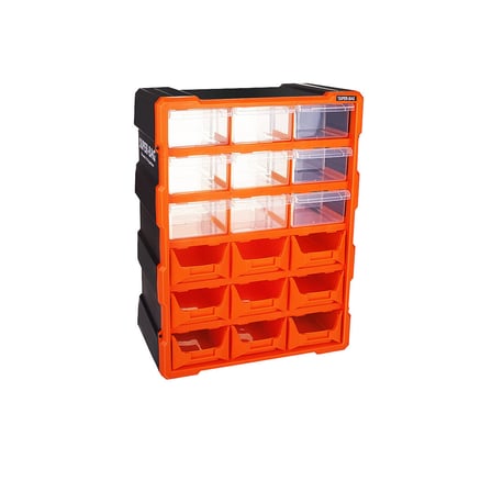 SUPER-BAG ASR-6011 Monoblok adanlık Çekmece Seti (18'li) (9 Kapalı + 9 Açık) 38.1x15.7x47.5 cm