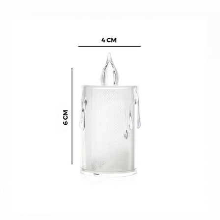 Smokeless Candle Yakut-9458 Orta Boy Damlalı Akan Mum Modeli Pilli LED Mum