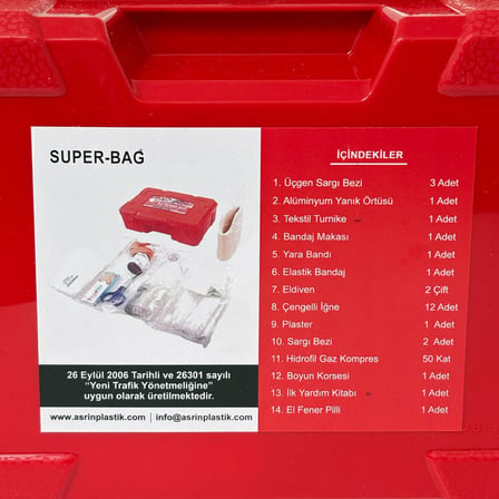 Super-Bag ASR-5014 Küçük Plastik Çantalı İlk Yardım Seti