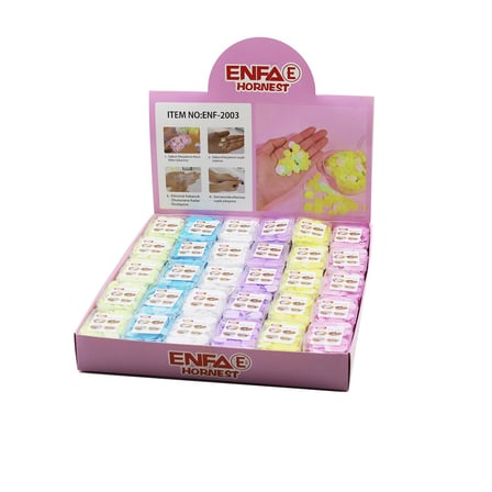 Enfa Hornest ENF-2003 Sevimli Mini Sabunlar - 1.2-1.5 cm 160 Adet Kalp Yuvarlak ve Çiçek Karışık