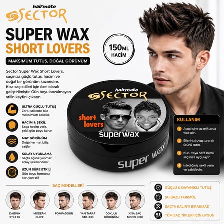 Sector Wet Look Süper Wax Saç Şekillendirme Kremi 150 ml