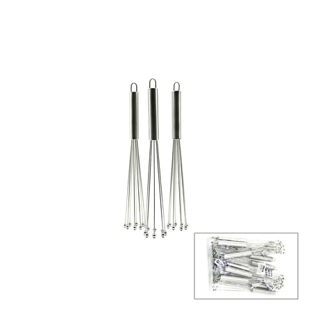 İbico İ22-358 8-Boncuk Uçlu Metal Çırpıcı Krom Sap
