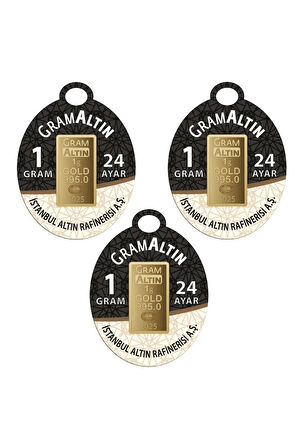 3 Adet 1 Gr 24 Ayar Gram Altın