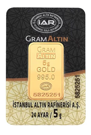 Tuğrul Kuyumculuk 5 Gram 24 Ayar Külçe Altın IAR