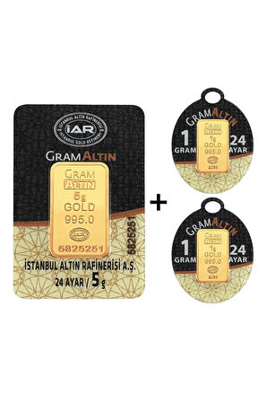 7 Gram (5+2) Külçe Gram Altın Iar 24 Ayar 