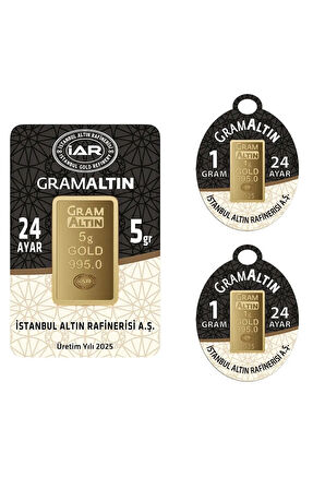 7 Gram (5+2) Külçe Gram Altın Iar 24 Ayar 