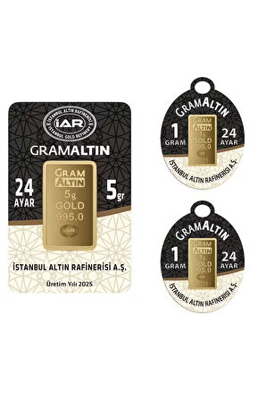 Tuğrul Kuyumculuk 7 Gram (5+2) Külçe Gram Altın Iar 24 Ayar 