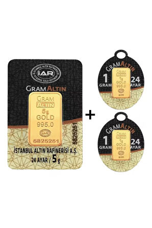Tuğrul Kuyumculuk 7 Gram (5+2) Külçe Gram Altın Iar 24 Ayar 