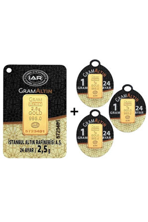 5,5 Gram (2,5+1+1+1) Külçe Gram Altın Iar 24 Ayar 