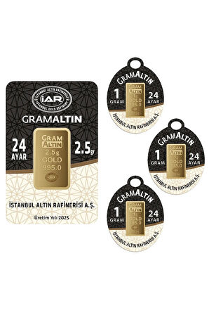5,5 Gram (2,5+1+1+1) Külçe Gram Altın Iar 24 Ayar 
