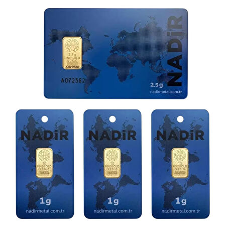 Tuğrul Kuyumculuk 5,5 Gram (2,5+1+1+1) Külçe Gram Altın Iar 24 Ayar 