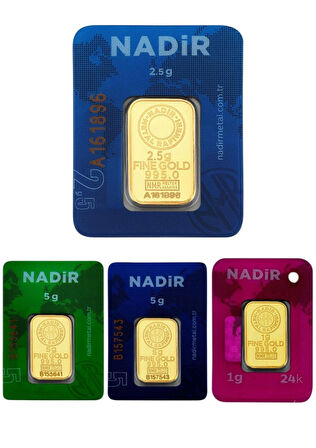 Tuğrul Kuyumculuk 5,5 Gram (2,5+1+1+1) Külçe Gram Altın Iar 24 Ayar 