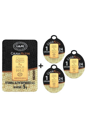 8 Gram (5+3) Külçe Gram Altın Iar 24 Ayar 