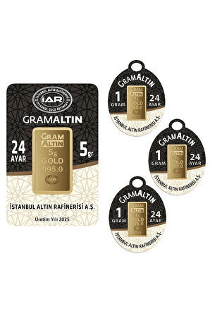 8 Gram (5+3) Külçe Gram Altın Iar 24 Ayar 