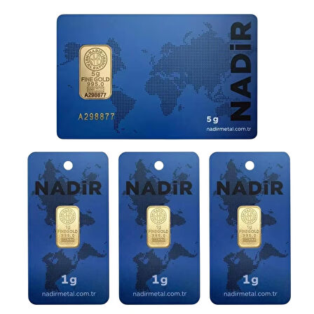 Tuğrul Kuyumculuk 8 Gram (5+3) Külçe Gram Altın Iar 24 Ayar 
