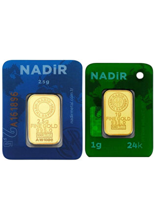 Tuğrul Kuyumculuk 3,5 Gram (2,5+1) Külçe Gram Altın IAR 24 Ayar 