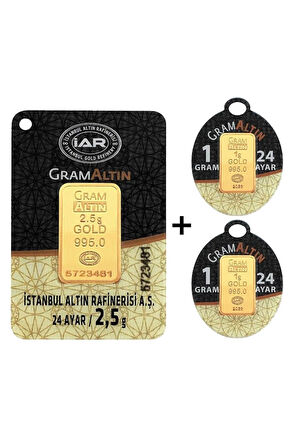 4,5 Gram (2,5+2) Külçe Gram Altın IAR 24 Ayar 