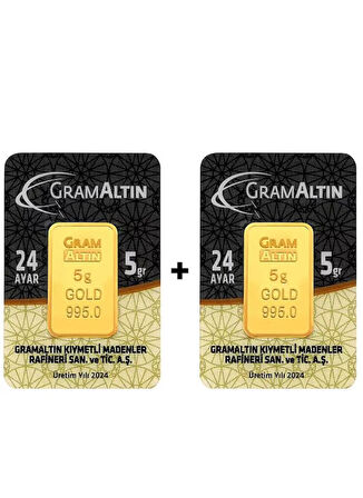 Tuğrul Kuyumculuk 10 Gram (5+5) 24 Ayar Külçe Altın IAR