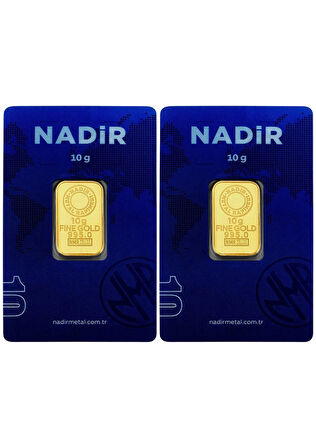 Tuğrul Kuyumculuk 20 Gram (10Gram+10Gram) Külçe Gram Altın IAR 24 Ayar 