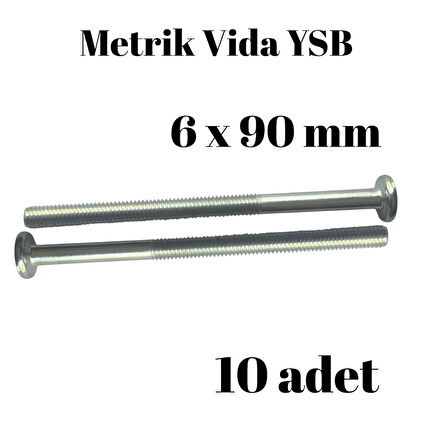 Metrik Vida Civata Ysb 6x90 mm 10 Lu Paket 931 Yarım Paso