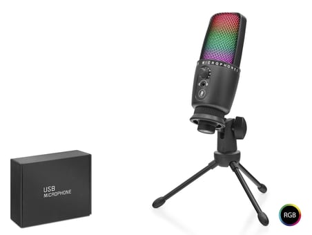 Profesyonel Rgb Mikrofon Dokunmatik Mute Ve Gain Kontrollü Type-C - Siyah ME31