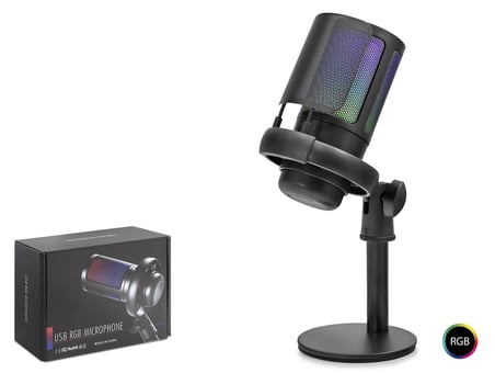 Profesyonel Rgb Mikrofon 192 Khz / 24 Bit Kondenser Kayıt Seti Type-C - Siyah ME6SB