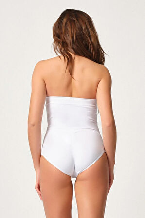 Kadın Bej Dikişsiz Agraflı Slip Korse