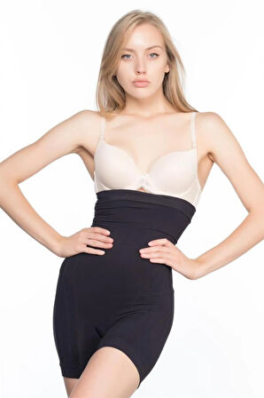 Siyah 7026 Ince Yüksek Bel Paçalı Korse