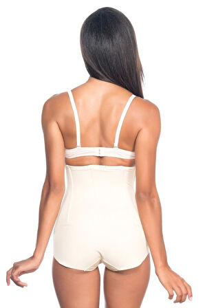 Kadın Bej Balenli Slip Korse