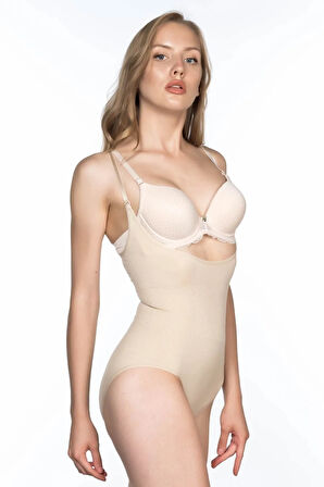 Kadın Bej Slip Body Korse