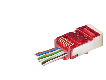 Cat6E Ez Rj45 Metal Konnektör 100 Adet Plastik Kutu - Kırmızı ND2419