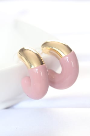 CCB Gül Kurusu Gold Çift Renk Küpe TJ-BKP8872